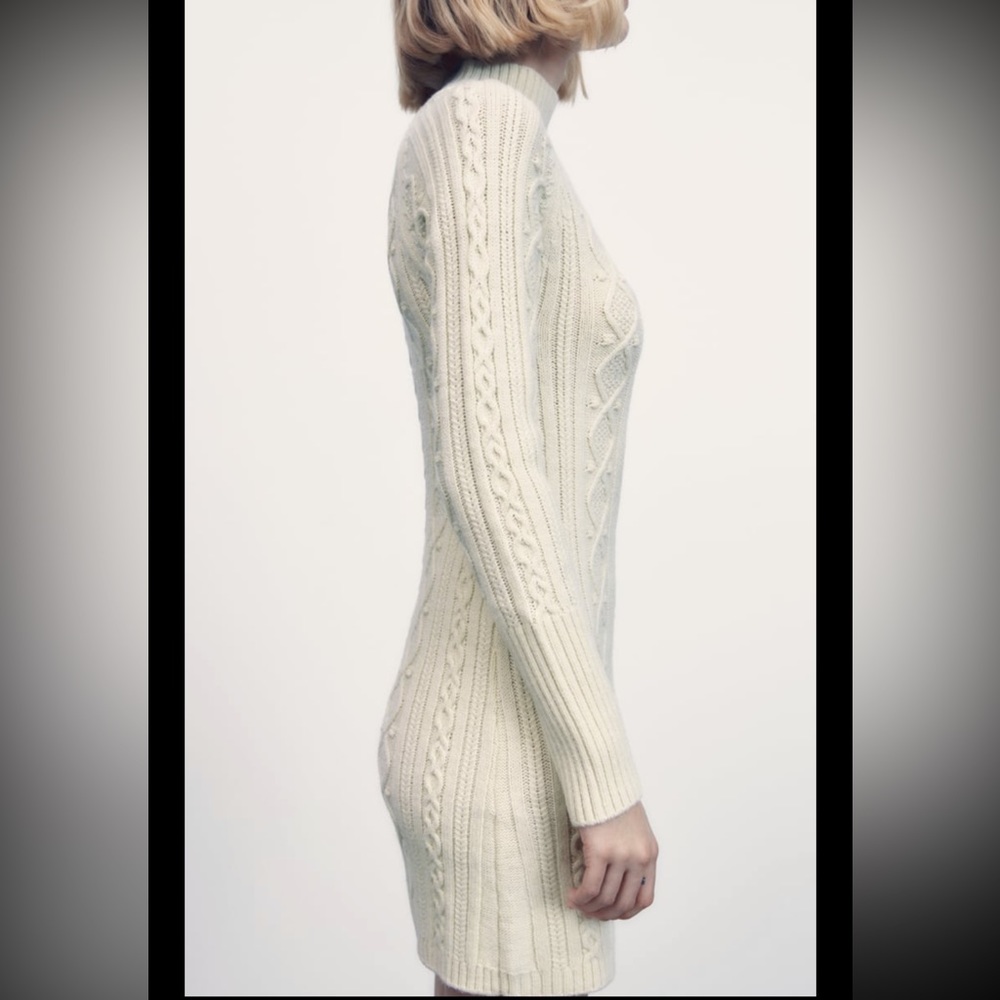 NWT Zara Cable Knit Dress - Picture 12 of 14